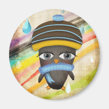 Vintage Rainbow whimsical Winter Magnets