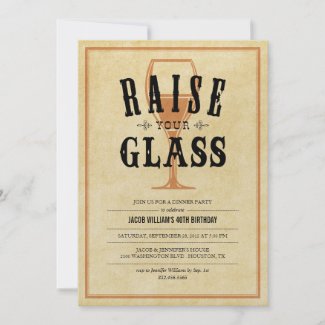 Vintage Raise Your Glass Party Invitations