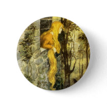 Vintage Rapunzel. Princess with Long Blonde Hair