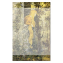 Vintage Rapunzel. Princess with Long Blonde Hair