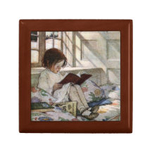 Vintage Reading Girl Gift Box