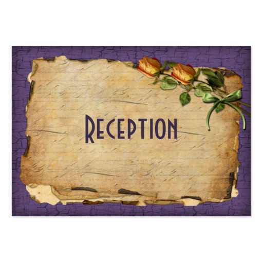 Vintage Reception Enclosure Card - Purple Business Card