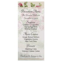 Vintage Reception Menus Customized Rack Card