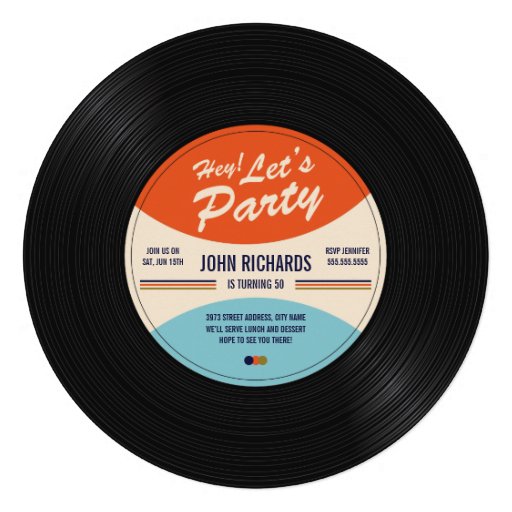 Vintage Record Birthday Invite