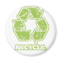Vintage Recycle Sign Round Magnet by Prodem Vintage Recycle Sign Round Magnet