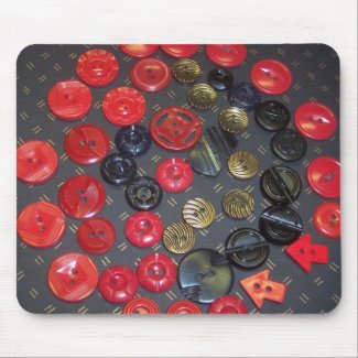Vintage Red and Black Buttons mousepad