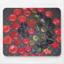 Vintage Red and Black Buttons mousepads