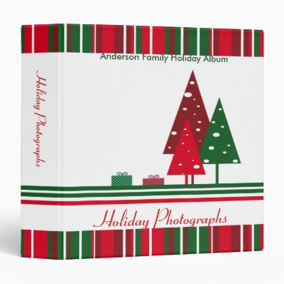 Vintage Red and Green Holiday Photographs Binders
