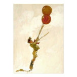 Vintage Red Ballon Boy Birthday Party Invitation
