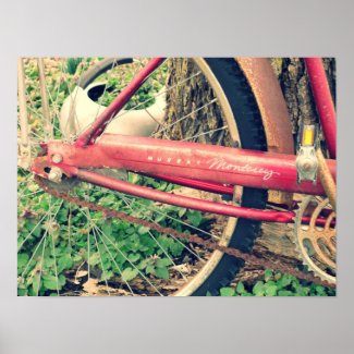 Vintage Red Bicycle Poster