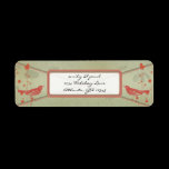 Vintage Red Birds Christmas Address