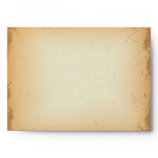 Vintage red brown floral swirls A7 envelope envelope