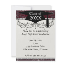 vintage red chandelier vintage writing custom invitation