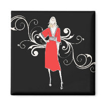 Vintage Red dress magnet by myhome71 Vintage Red dress magnet