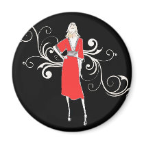 Vintage Red dress Magnet by myhome71 Vintage Red dress Magnet