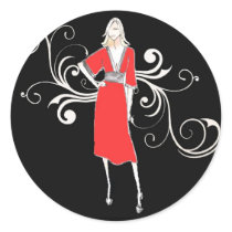 Vintage Red dress Sticker by myhome71 Vintage Red dress Sticker