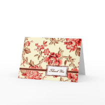 Vintage Red Floral Print cards