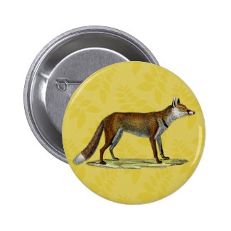Vintage Red Fox 2 Inch Round Button