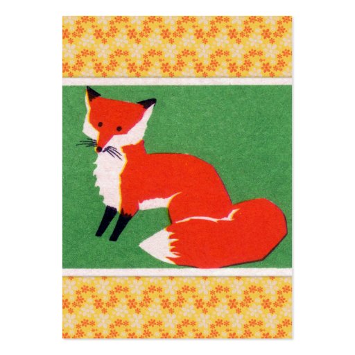 Vintage Red Fox Print Business Card (front side)
