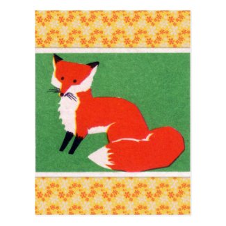 Vintage Red Fox Print Post Cards