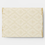 Vintage red gold poppy flowers wedding envelope