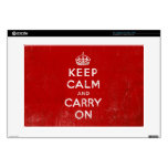 Vintage Red Keep Calm and Carry On Laptop Skin