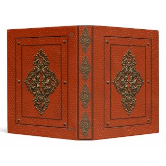 Vintage Red Leather Binder binder
