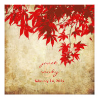 Vintage Red Maple Leaves/fall invitations
