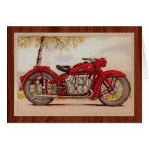Vintage Red Motorcycle Cards