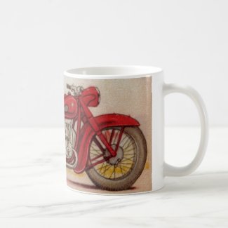 Vintage Red Motorcycle Classic White Coffee Mug