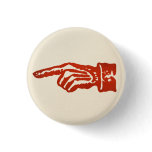 Vintage Red Pointing Hand - light Pinback Buttons