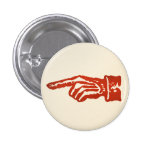 Vintage Red Pointing Hand - light Pinback Buttons