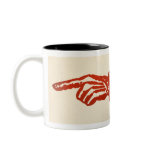Vintage Red Pointing Hand Coffee Mug