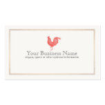 Vintage Red Rooster Etching Business Card