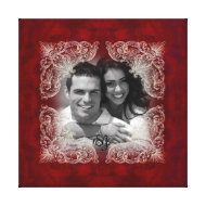 Vintage Red Rose Photo Print wrappedcanvas