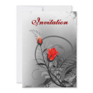 Vintage Red Roses Wedding Invitations 5