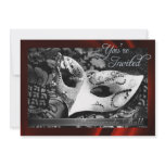 Vintage Red Silk Masquerade Ball Invitation