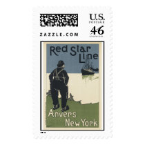 Vintage Red Star LIne Anvers New York postage by vintagegiftmall Vintage Red Star LIne Anvers New York postage