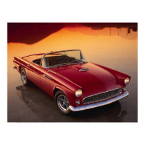 Vintage Red T-Bird posters by chysshirts Vintage Red T-Bird posters