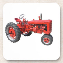 Vintage Red Tractor Drink Coasters