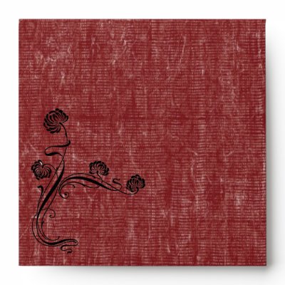 Vintage Red Wedding Envelope