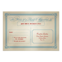 Vintage Red White & Blue DIY Wedding RSVP Invites