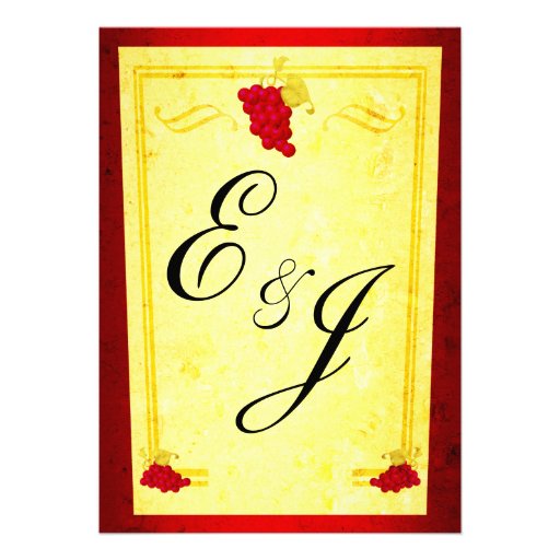 Vintage Red Wine Table Number Cards