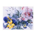 Vintage Redoute Flower Bouquet Postcard
