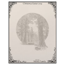 Vintage Redwood Trees Christmas 2009 Letterhead