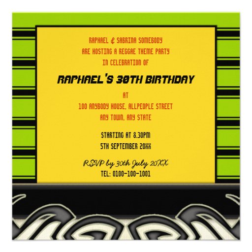 Vintage Reggae Vinyl Record Party Invitations