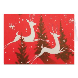 Vintage Reindeer Christmas Card