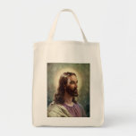 Vintage Religious People, Portrait of Jesus Christ Canvas Bags