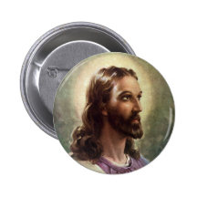 Vintage Religious People, Portrait of Jesus Christ Buttons