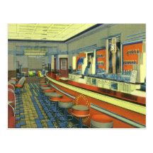 Vintage Restaurant, Roadside Diner Interior Postcards